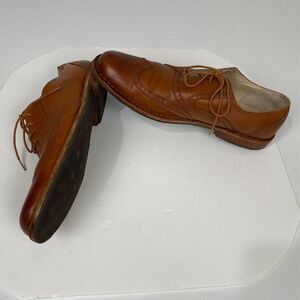 Sebago Brattle Men's Leather British Tan Wing Tip Dress Oxford Shoe Size 12 D